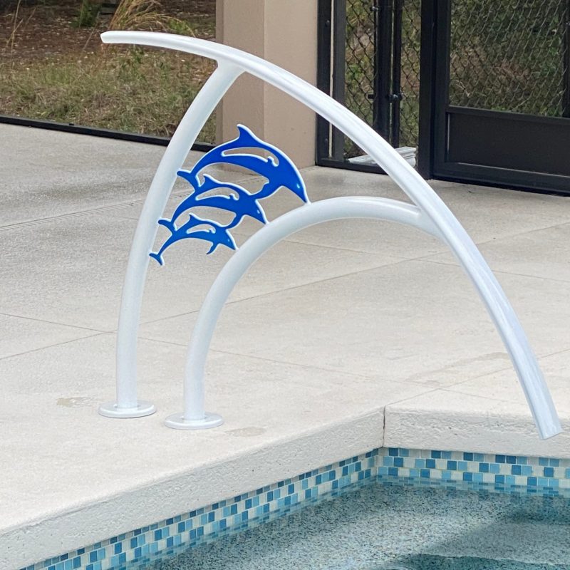 blue triple dolphin custom hand rail